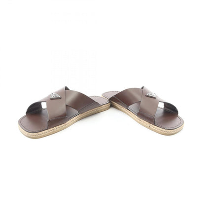 Prada Sandals Triangle Logo Criss Cross Leather — view 3