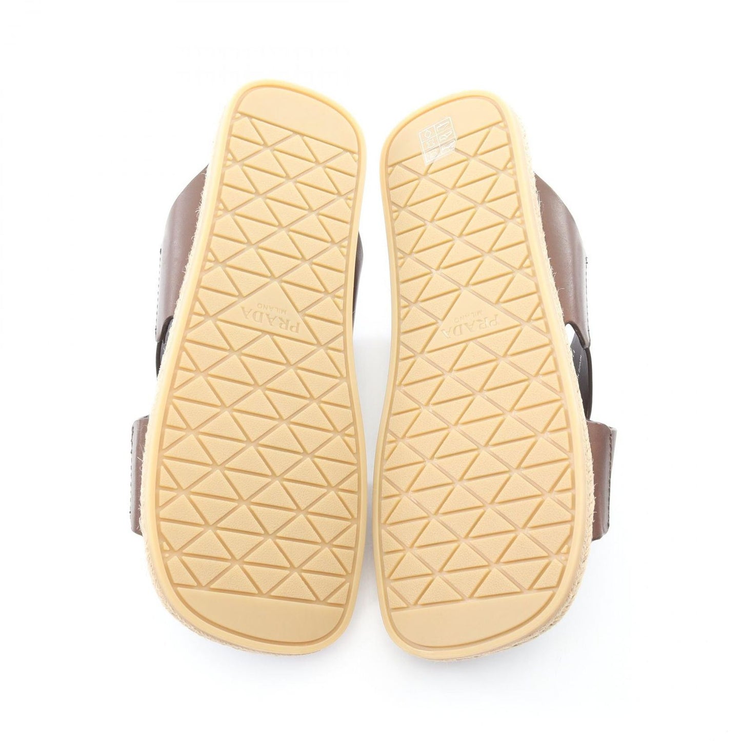 Prada Sandals Triangle Logo Criss Cross Leather — view 4
