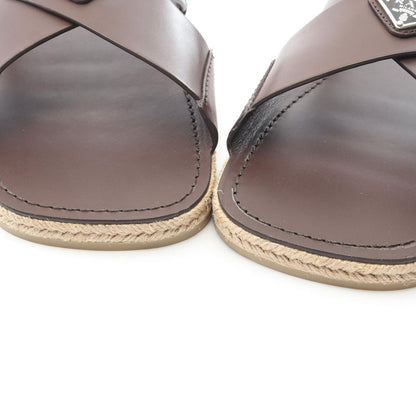Prada Sandals Triangle Logo Criss Cross Leather — view 8