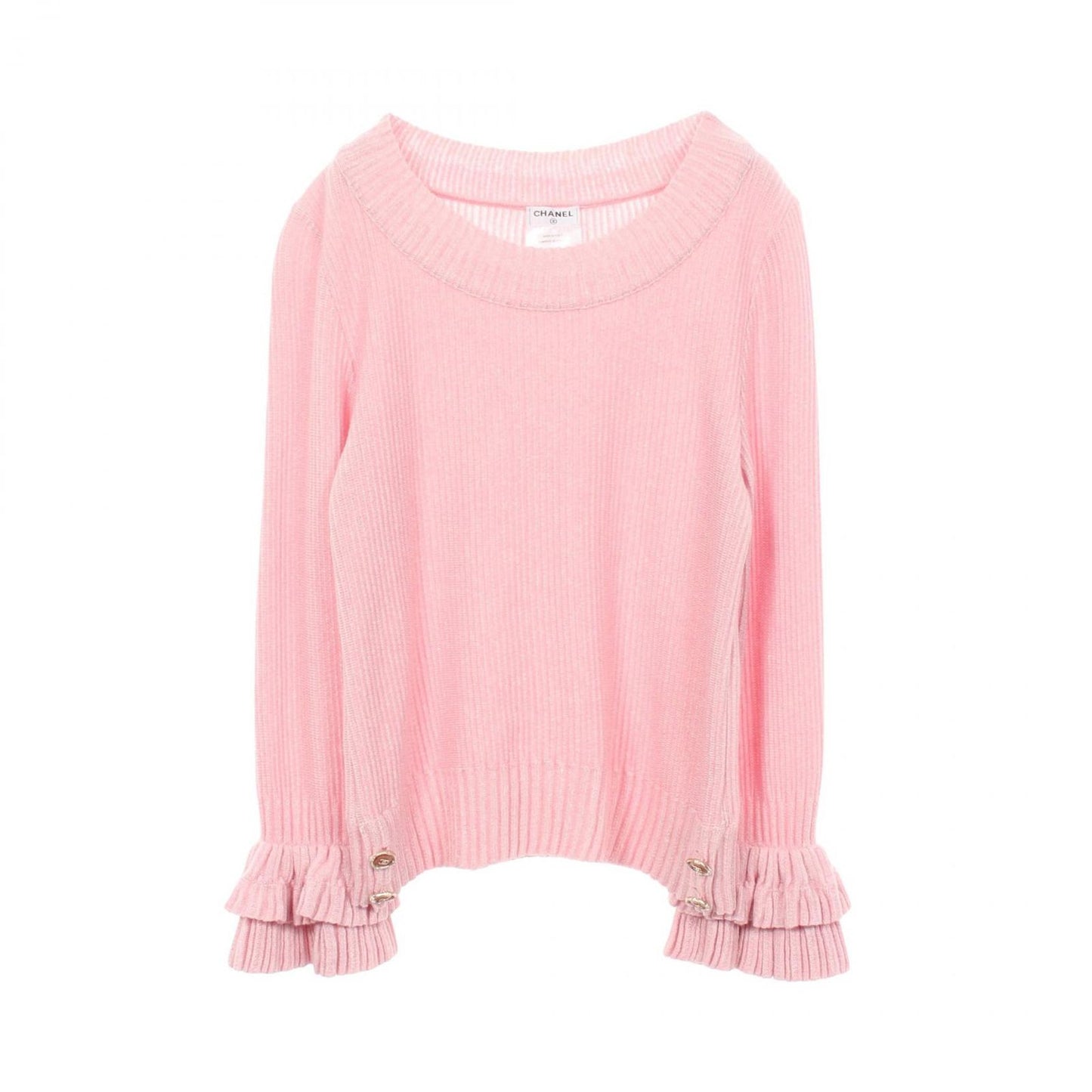 Chanel Knit CC Logo Button 13c Cashmere Sweater