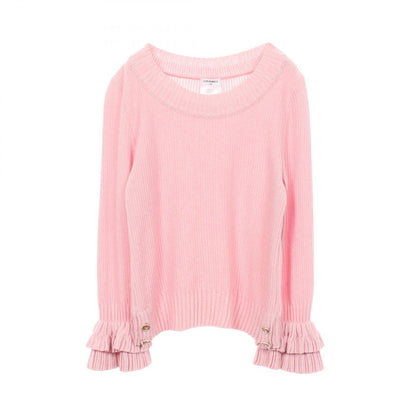 Chanel Knit CC Logo Button 13c Cashmere Sweater
