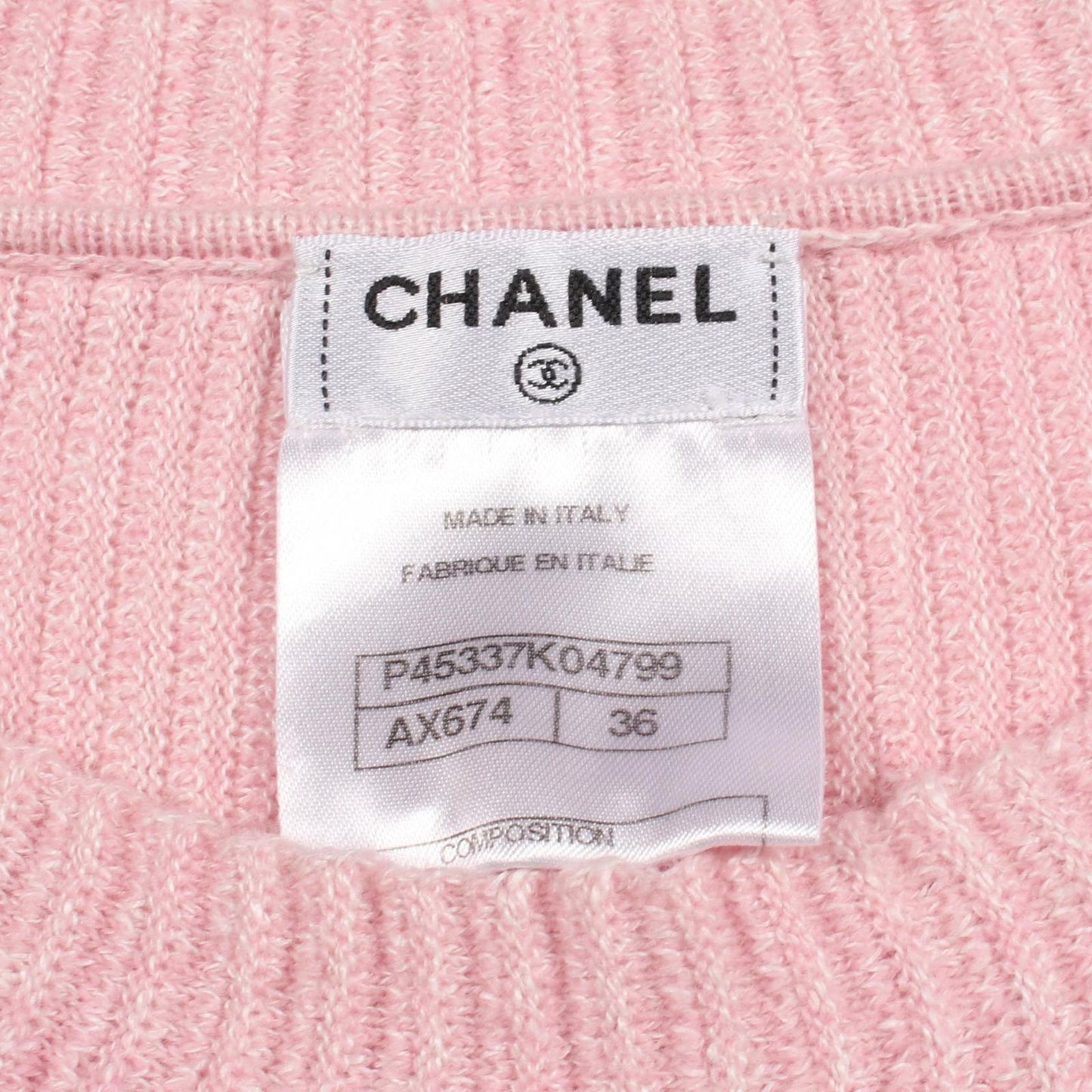 Chanel Knit CC Logo Button 13c Cashmere Sweater — view 3