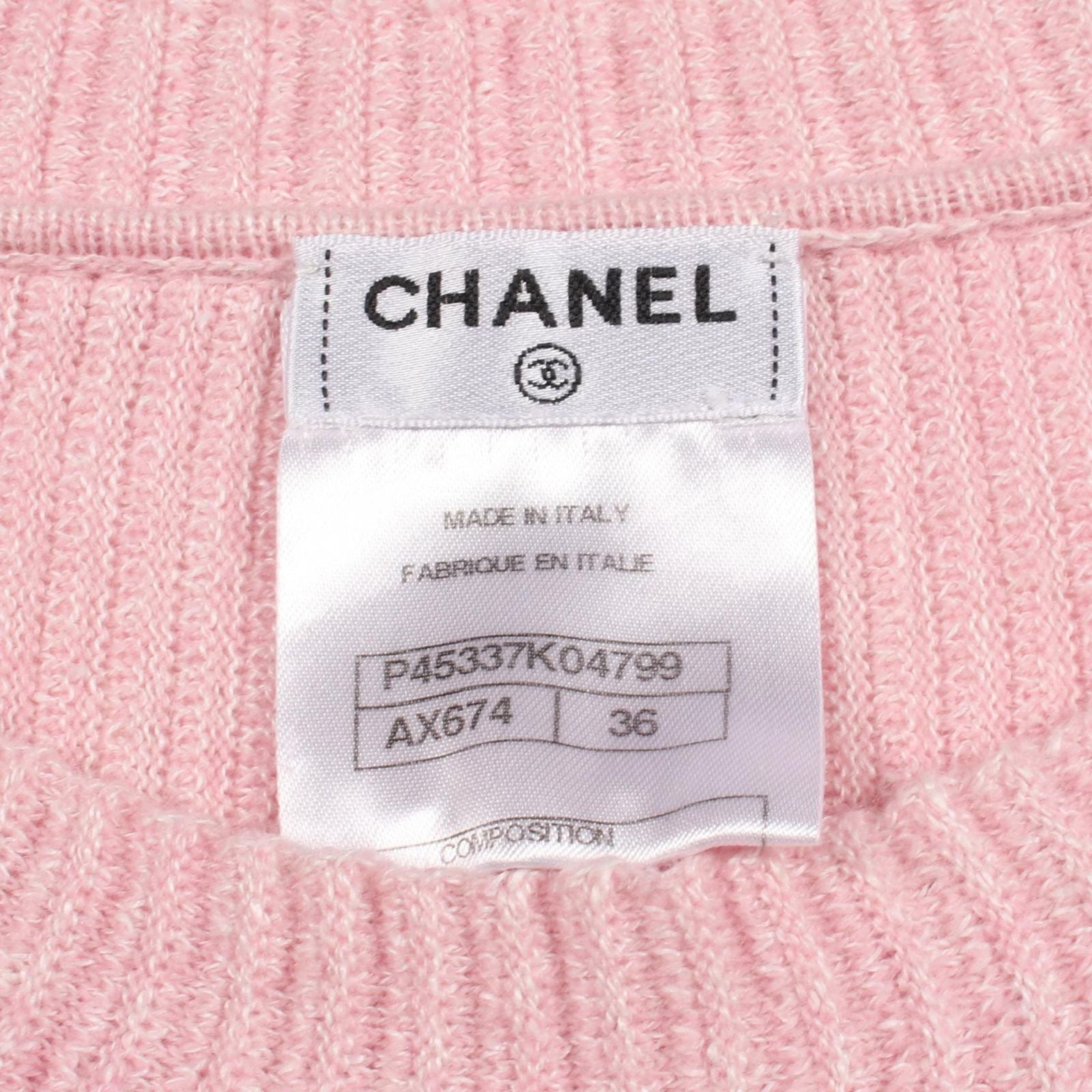 Chanel Knit CC Logo Button 13c Cashmere Sweater — view 3