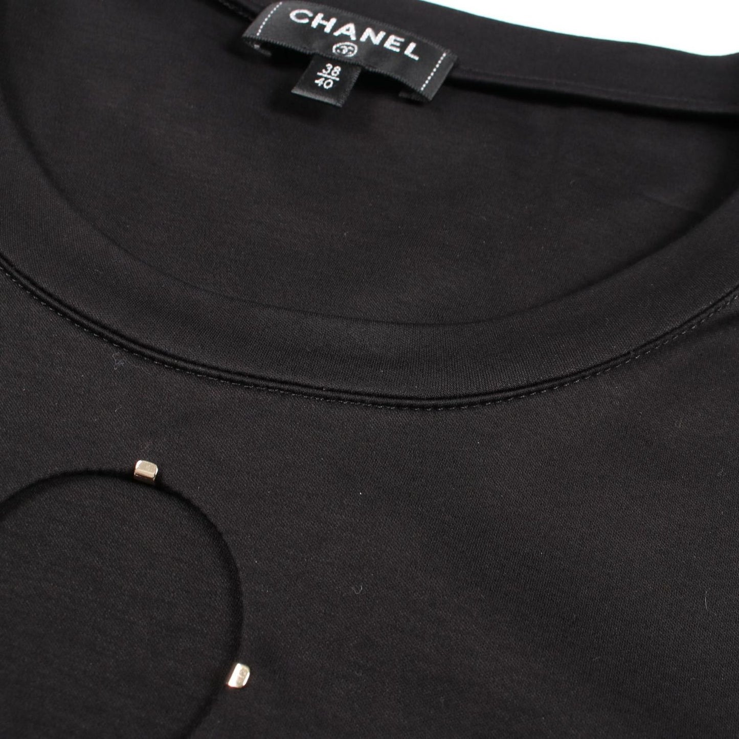 Chanel Short Sleeve T-Shirt Kuru Neck Cotton — view 6