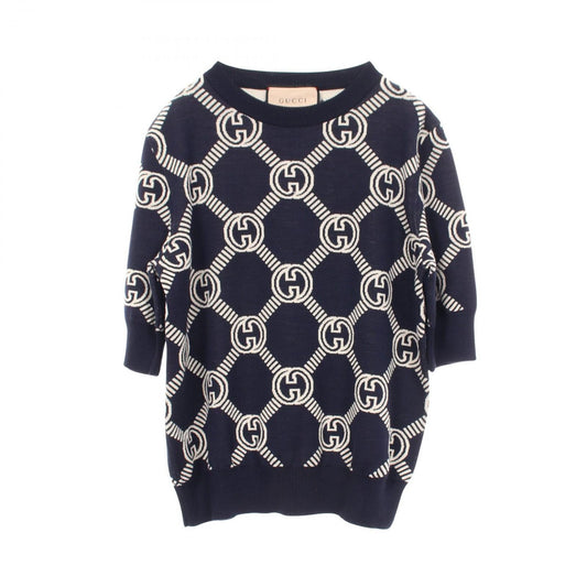 Gucci Knit GG Jacquard Short Sleeve Sweater