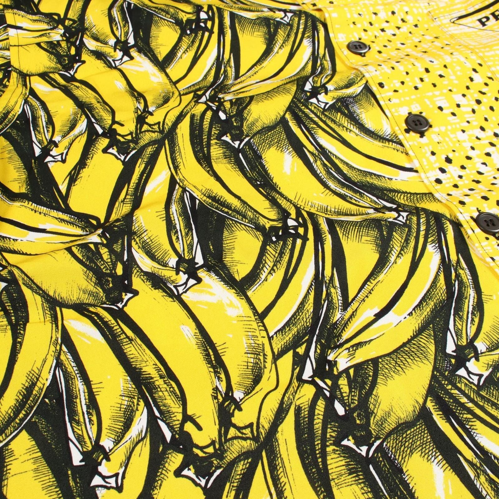 Prada Double Match Banana puncolor Short Sleeve Cotton Shirt — view 6