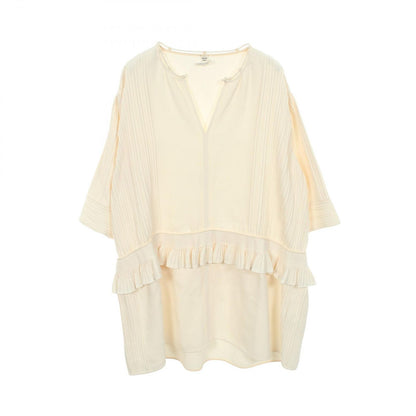 Hermes Dress 3/4 Sleeve Frills Silk Cotton