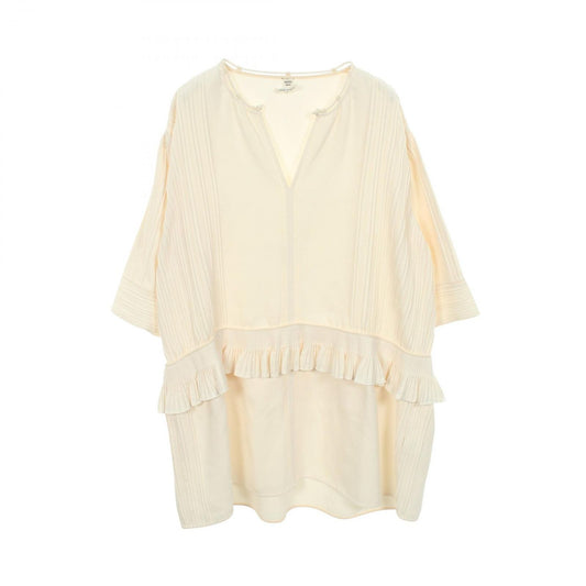 Hermes Dress 3/4 Sleeve Frills Silk Cotton