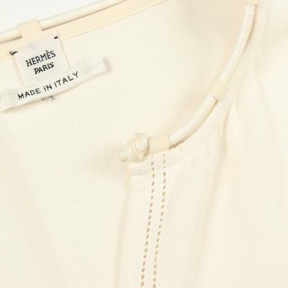 Hermes Dress 3/4 Sleeve Frills Silk Cotton — view 5