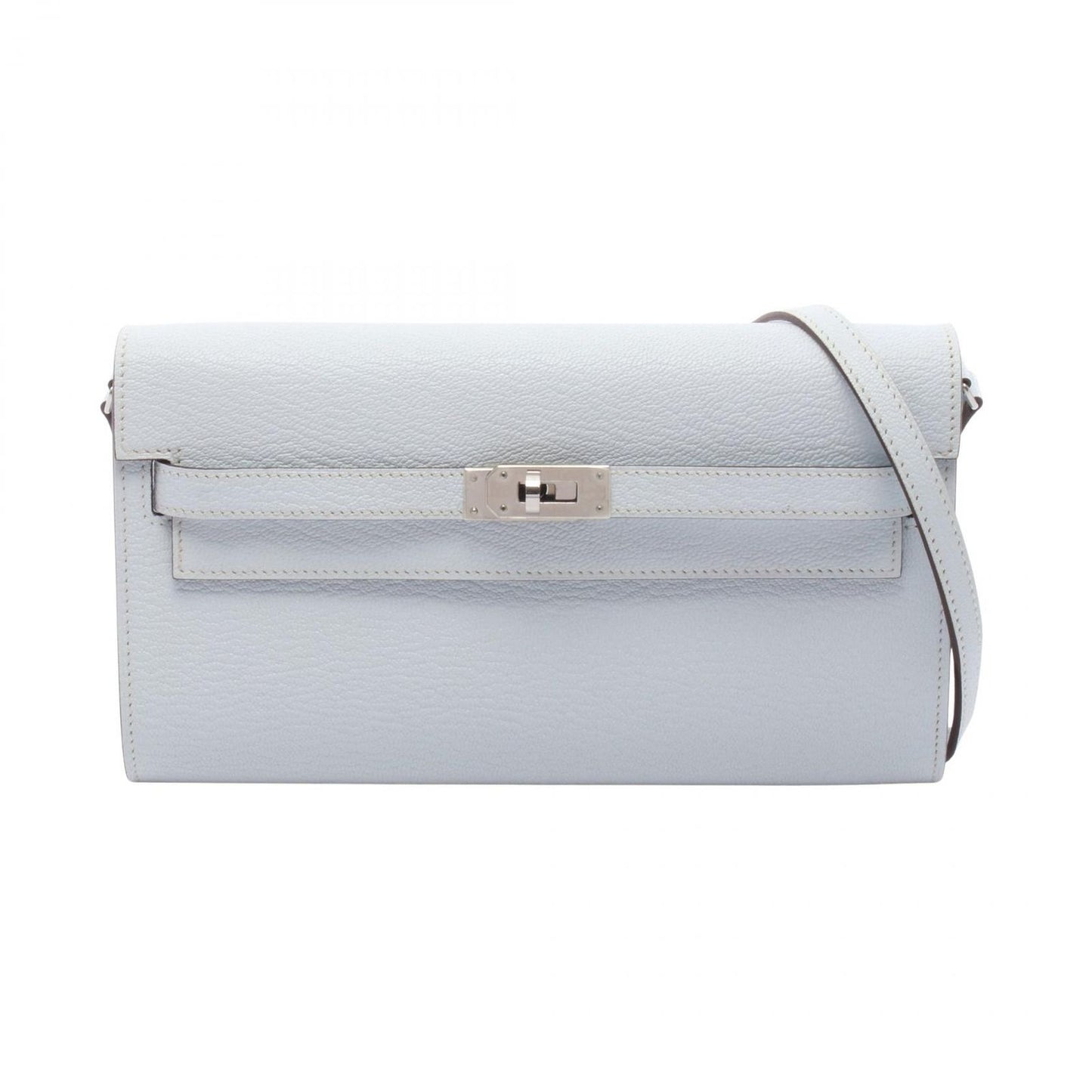 Hermes Shoulder Bag Kelly Tougo Blue Brum Leather Long
