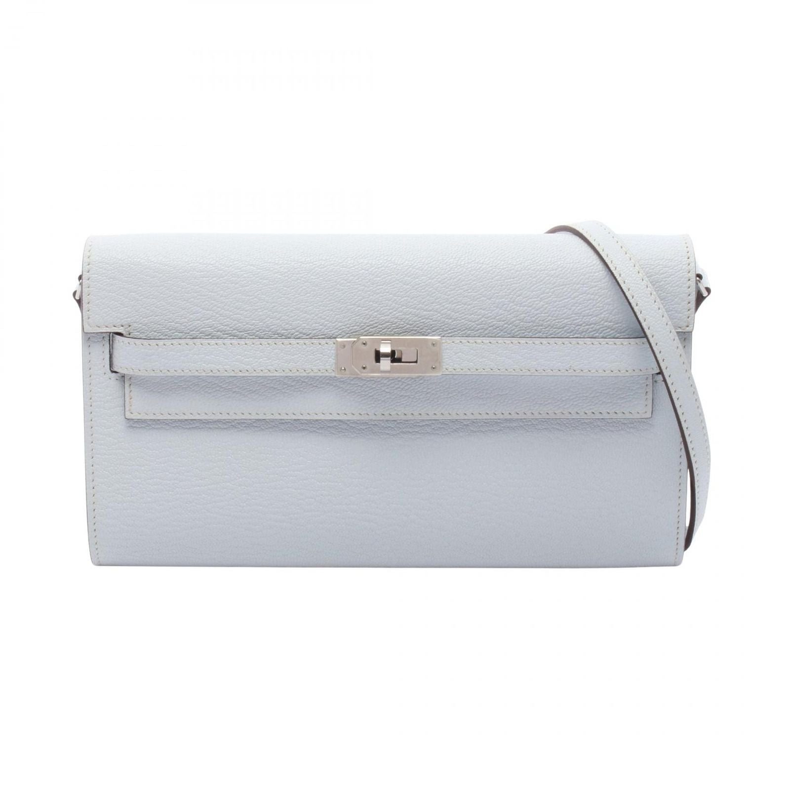 Hermes Shoulder Bag Kelly Tougo Blue Brum Leather Long