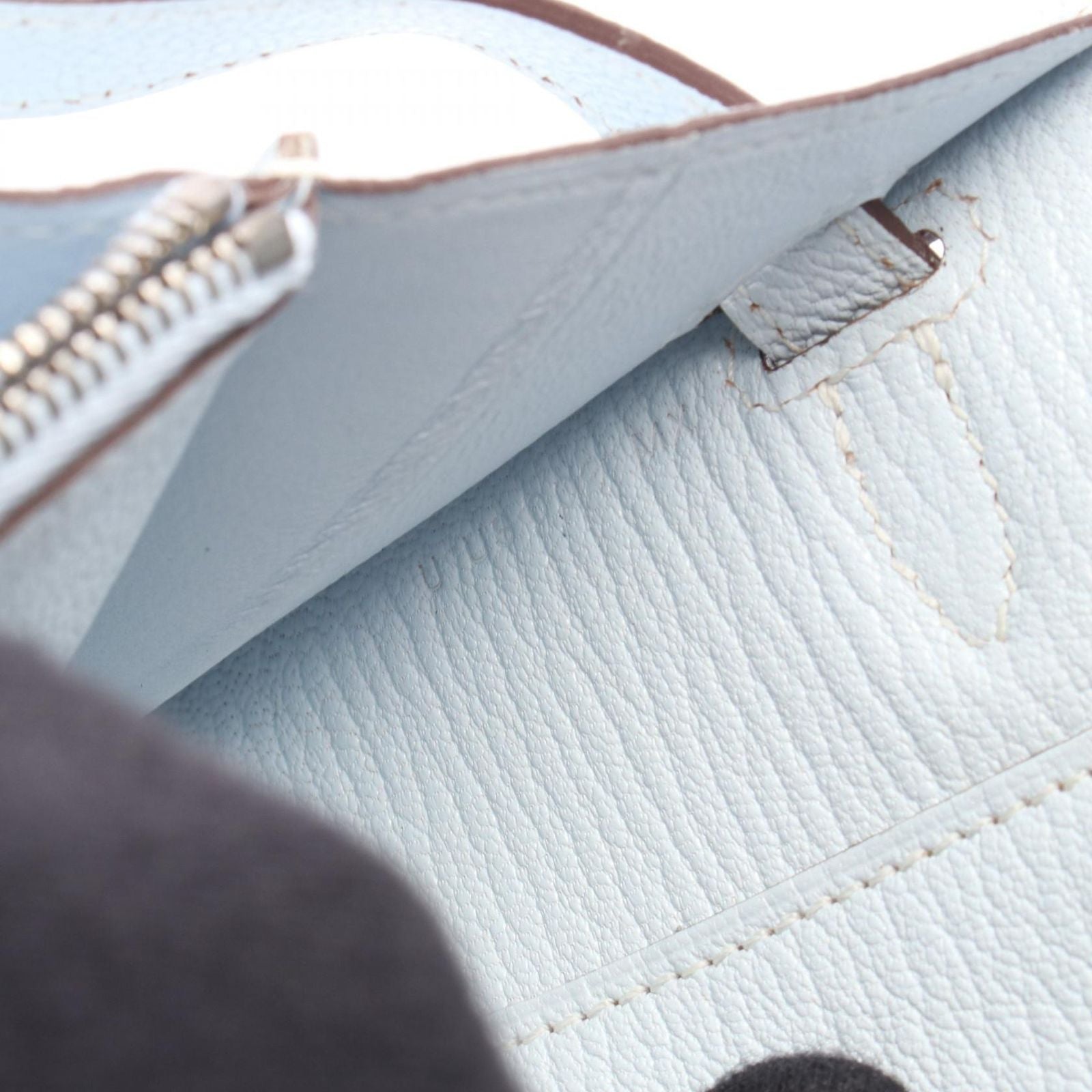 Hermes Shoulder Bag Kelly Tougo Blue Brum Leather Long — view 5