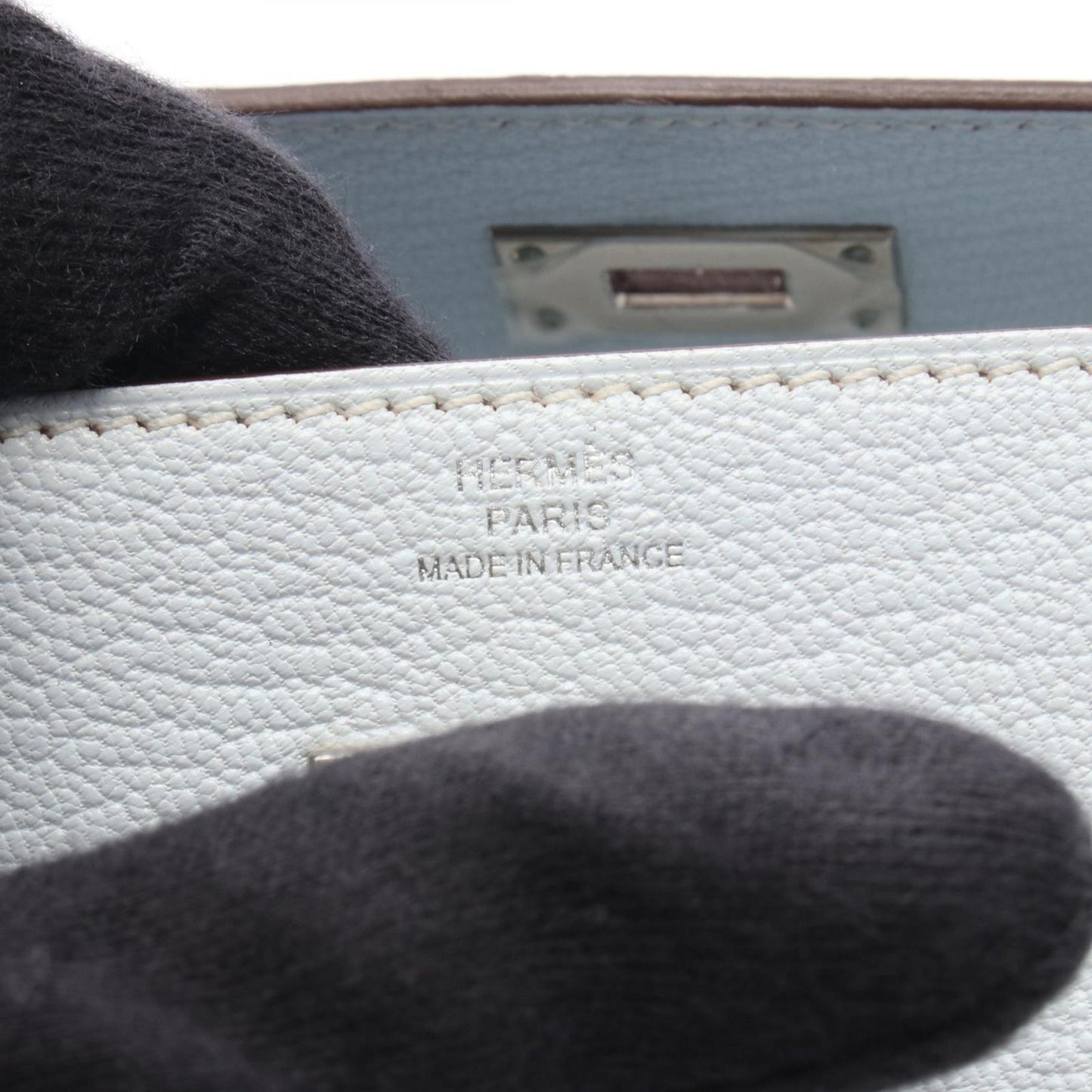 Hermes Shoulder Bag Kelly Tougo Blue Brum Leather Long — view 4