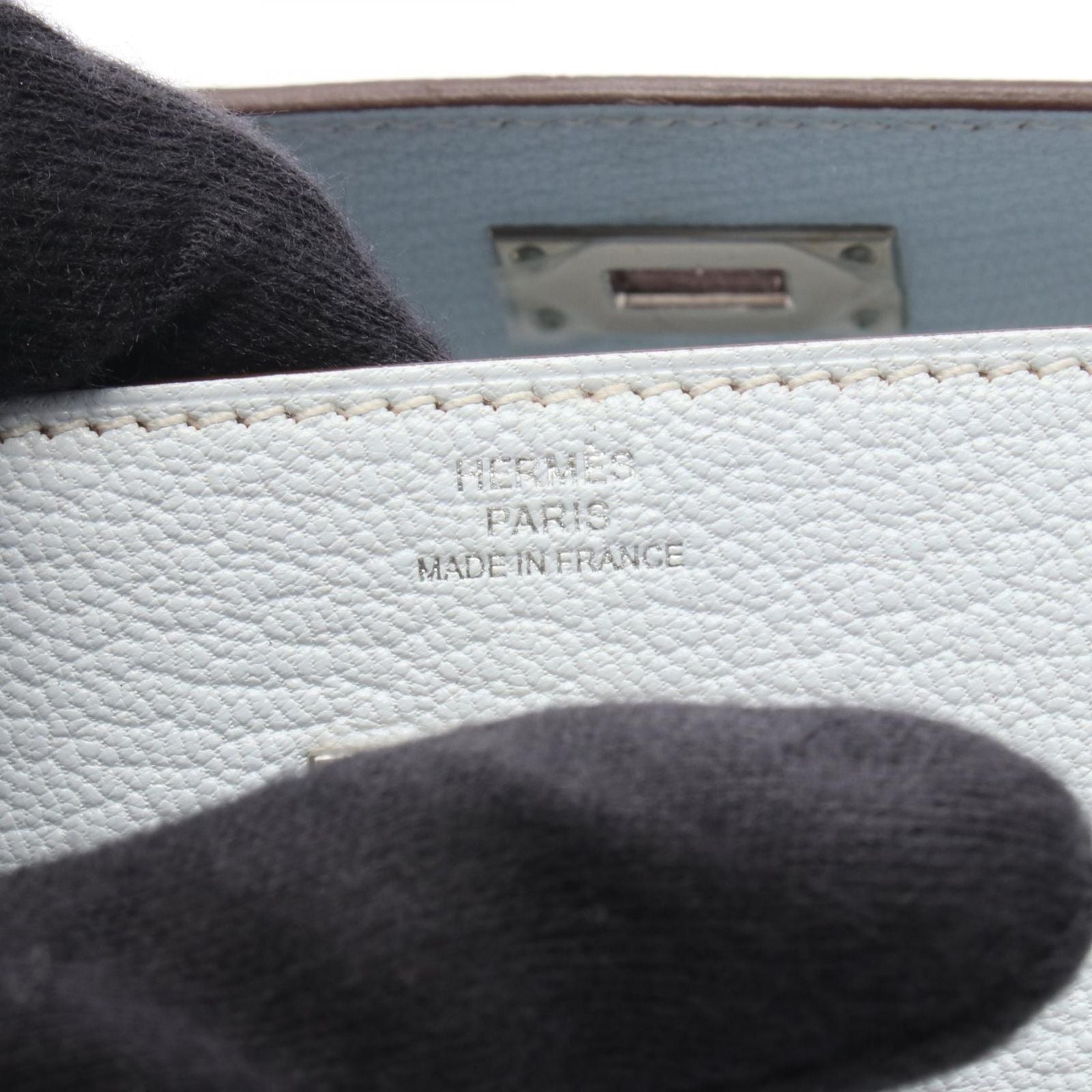 Hermes Shoulder Bag Kelly Tougo Blue Brum Leather Long — view 4