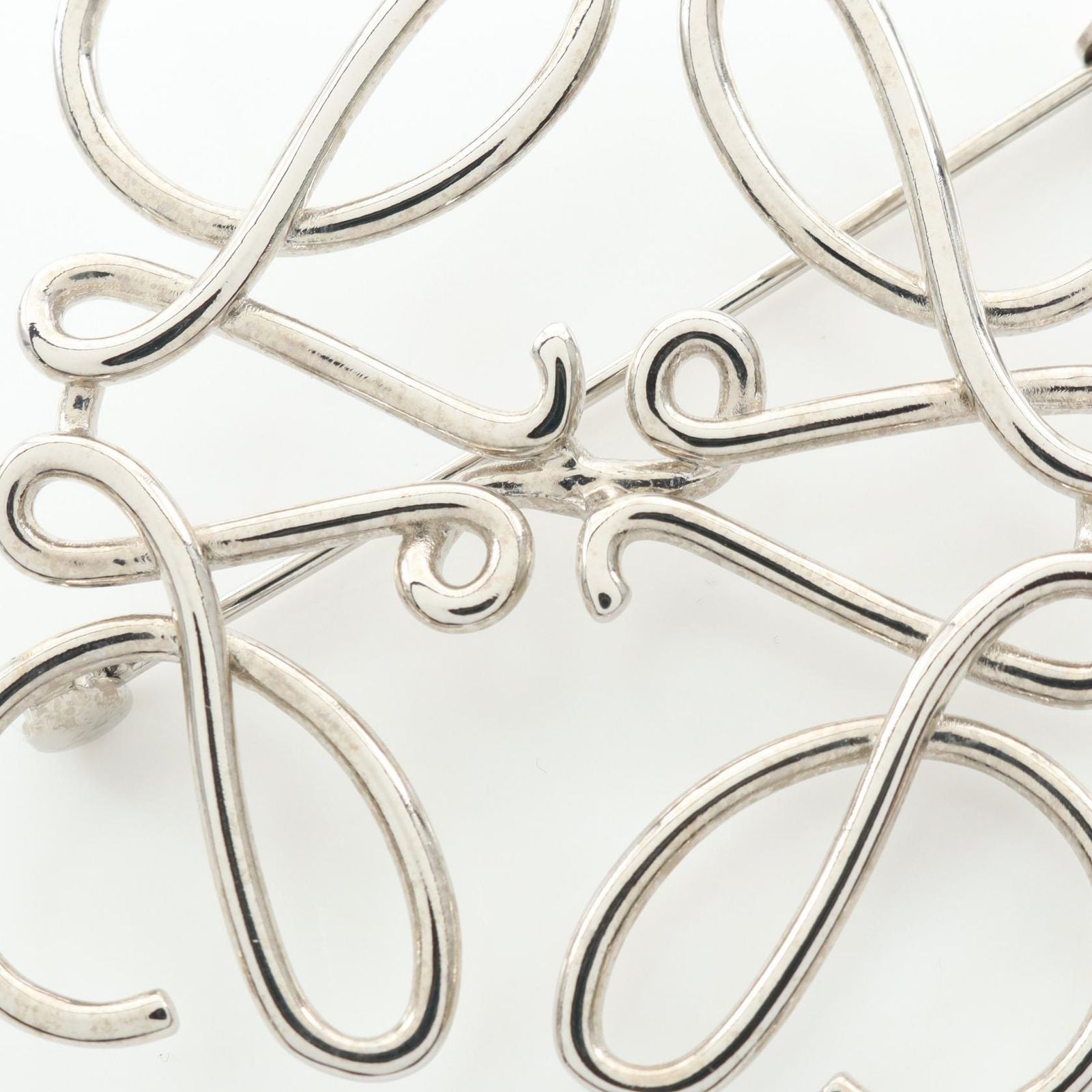 Loewe Bro Anagram Silver Stainless Steel Brooch — view 4