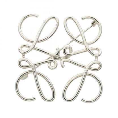 Loewe Bro Anagram Silver Stainless Steel Brooch