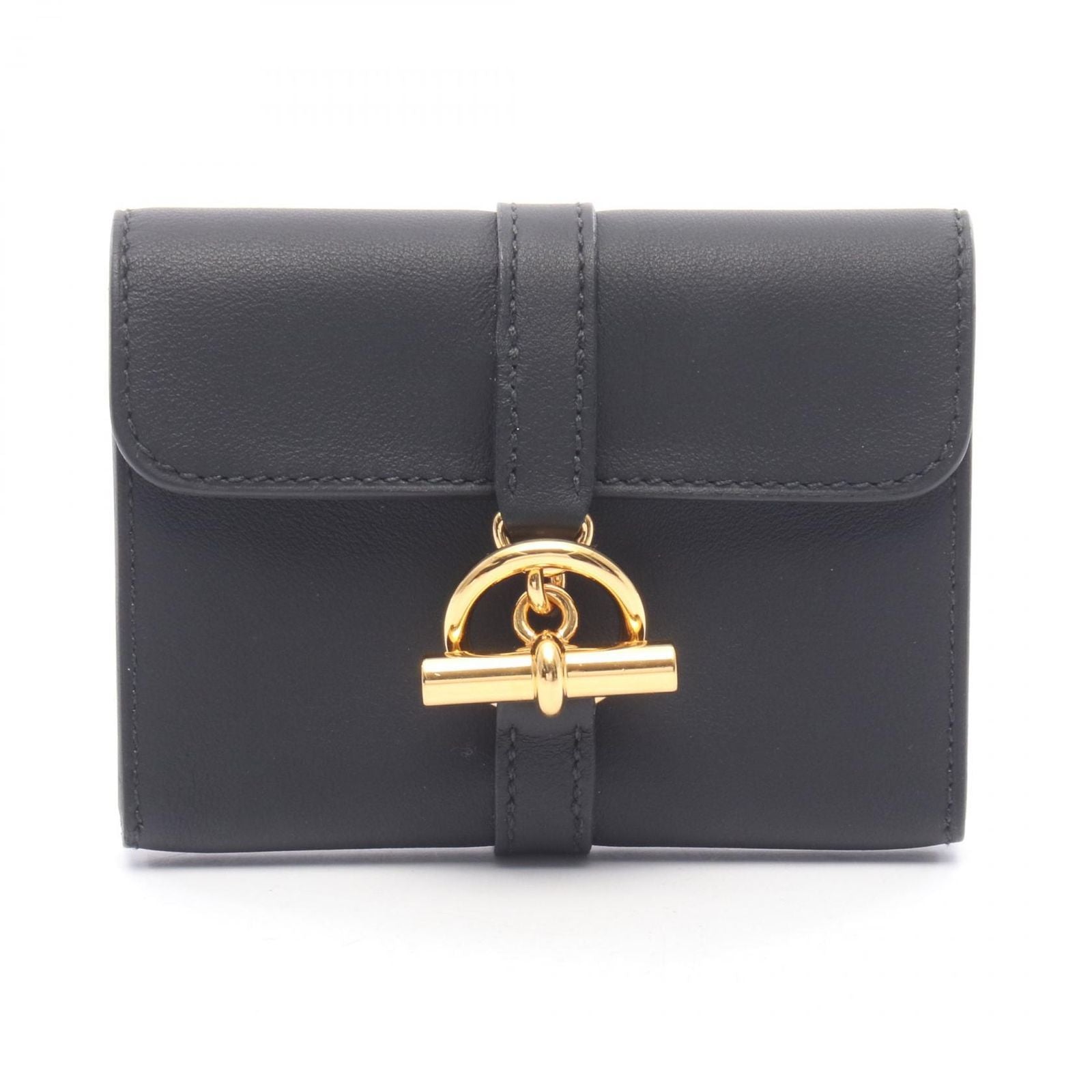 Hermes Coin Case Glenan Compact Black Leather