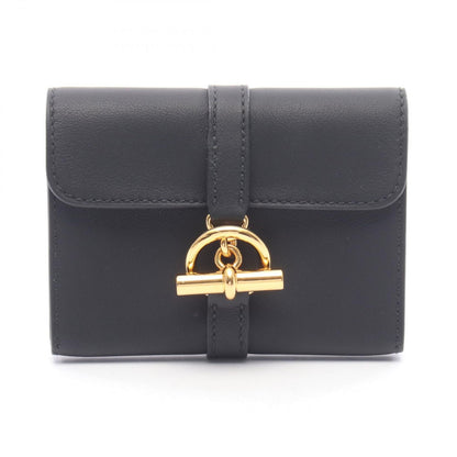 Hermes Coin Case Glenan Compact Black Leather