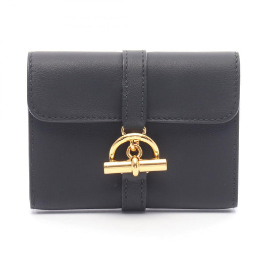 Hermes Coin Case Glenan Compact Black Leather