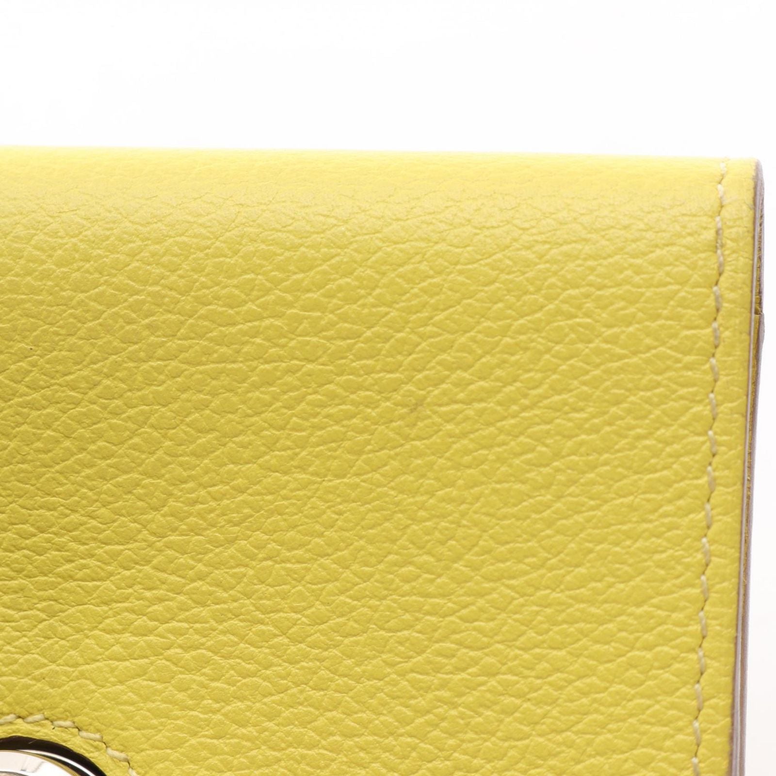 Hermes Card Case Dogon Lime Leather — view 6