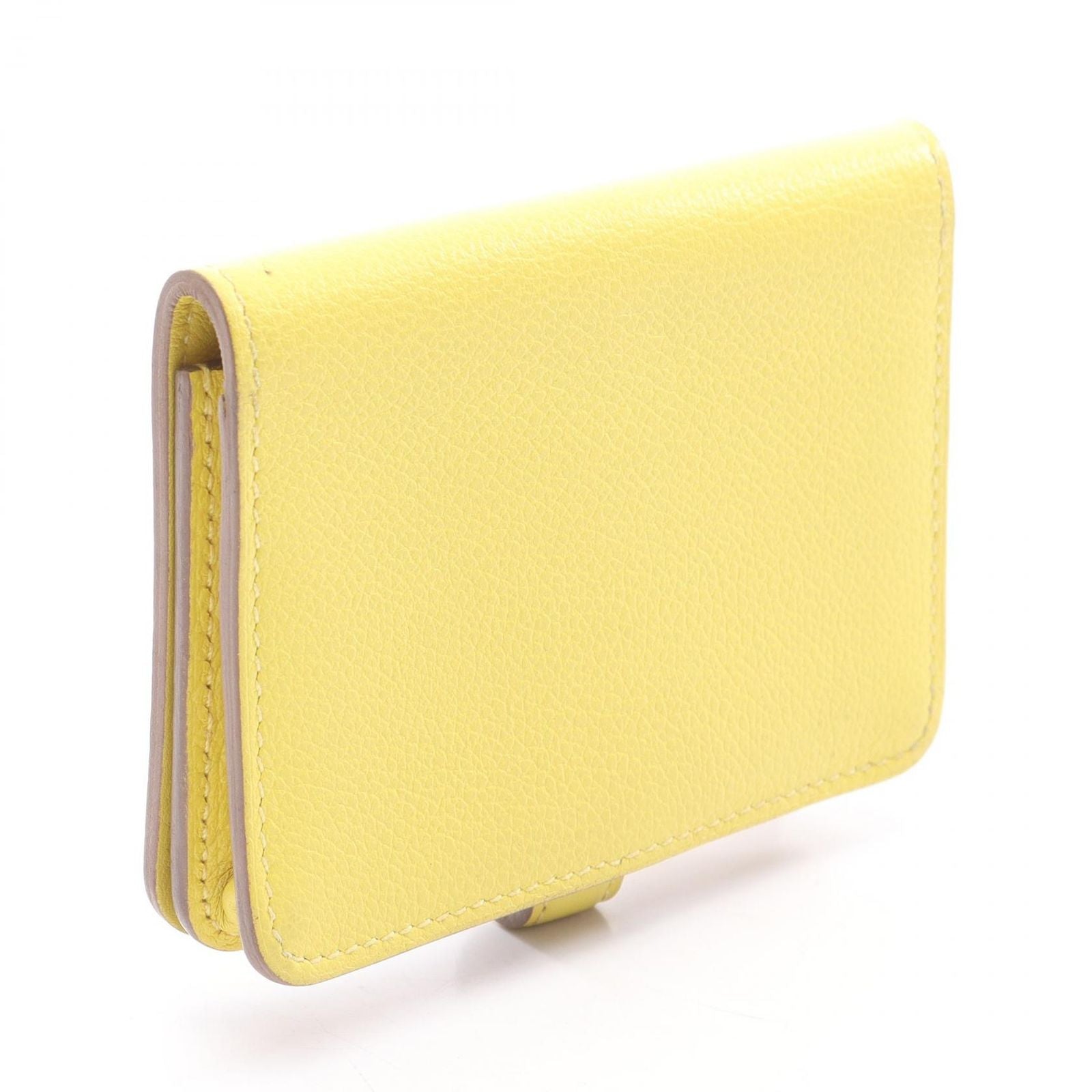 Hermes Card Case Dogon Lime Leather — view 2