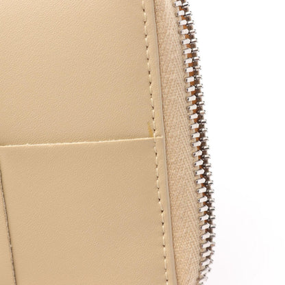 Bottega Veneta Roundwallet Cassette Zip Intreccia Lightbeige Leather Wallet — view 8