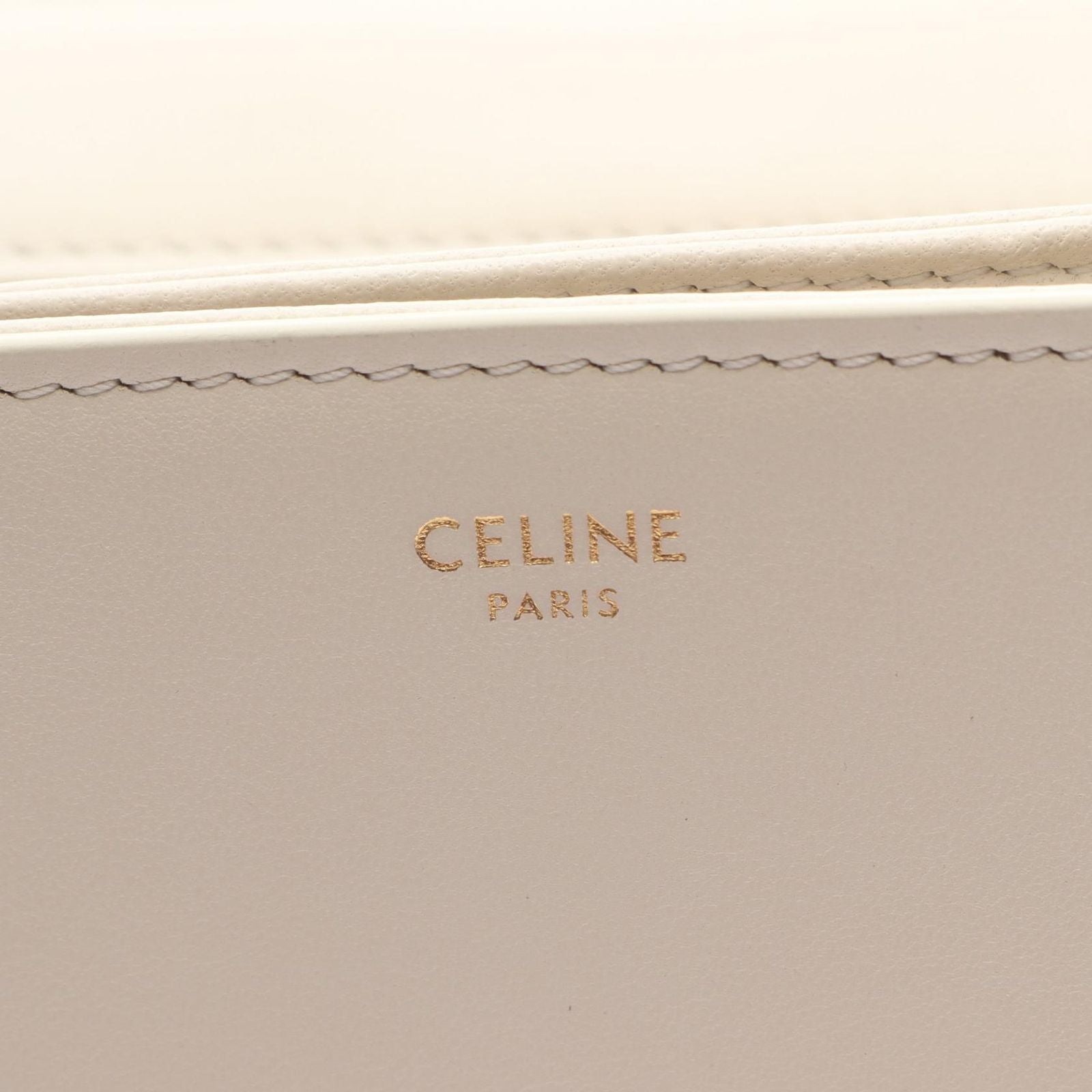 Celine Shoulder Bag Medium Tabou Off White Leather — view 4