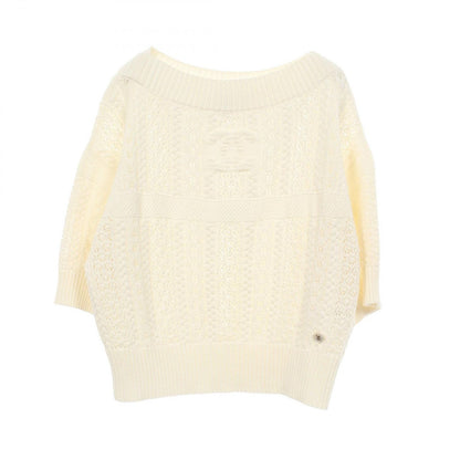 Chanel Knit CC Logo Short Sleeve Cotton Sweater