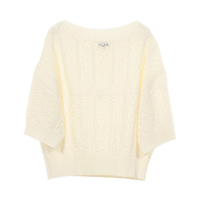Chanel Knit CC Logo Short Sleeve Cotton Sweater — view 2
