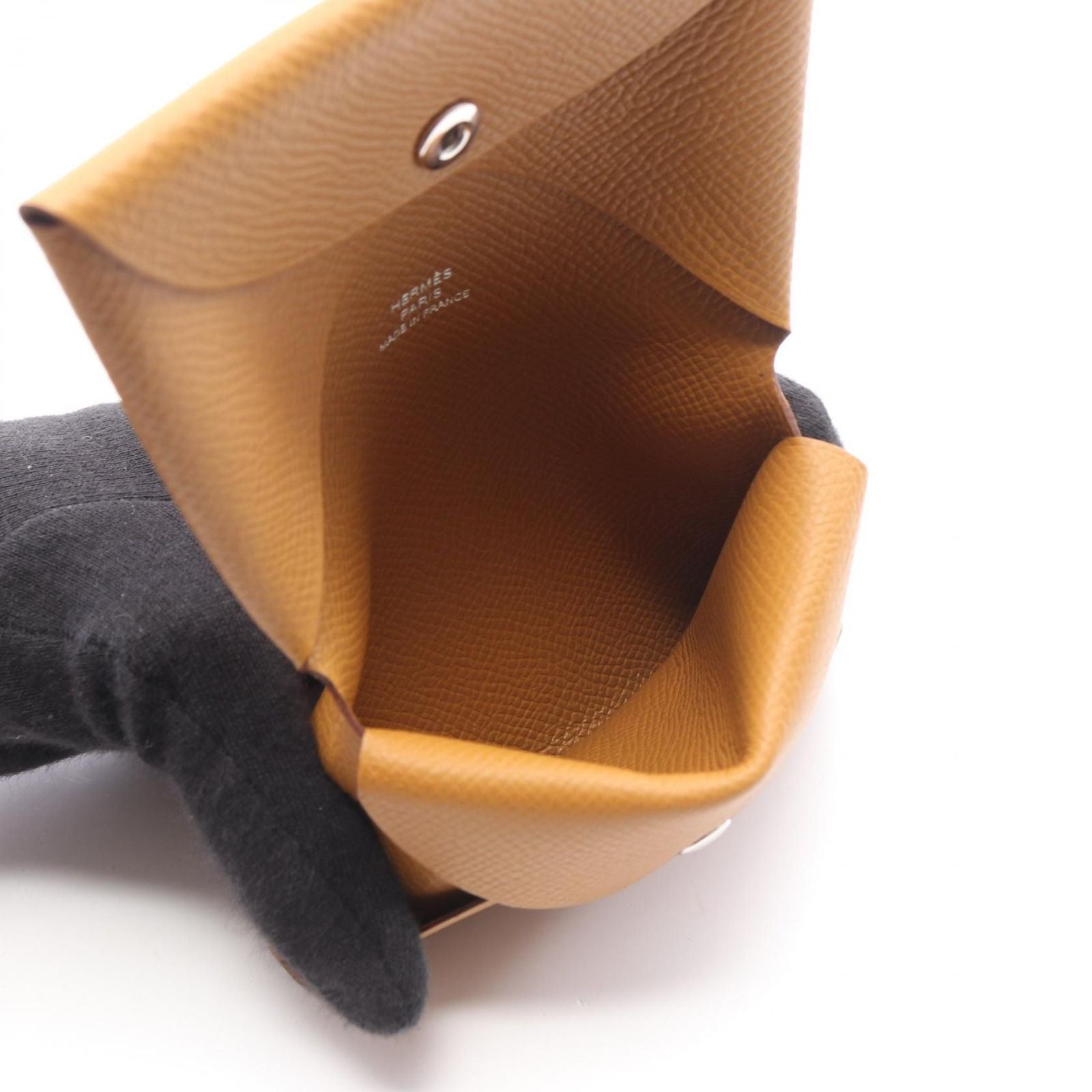 Hermes Coin Case Calviduo Sesame Leather Calvi — view 5