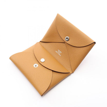 Hermes Coin Case Calviduo Sesame Leather Calvi — view 3
