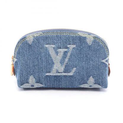 Louis Vuitton Pouch Pochette tee PM Blue Denim Leather
