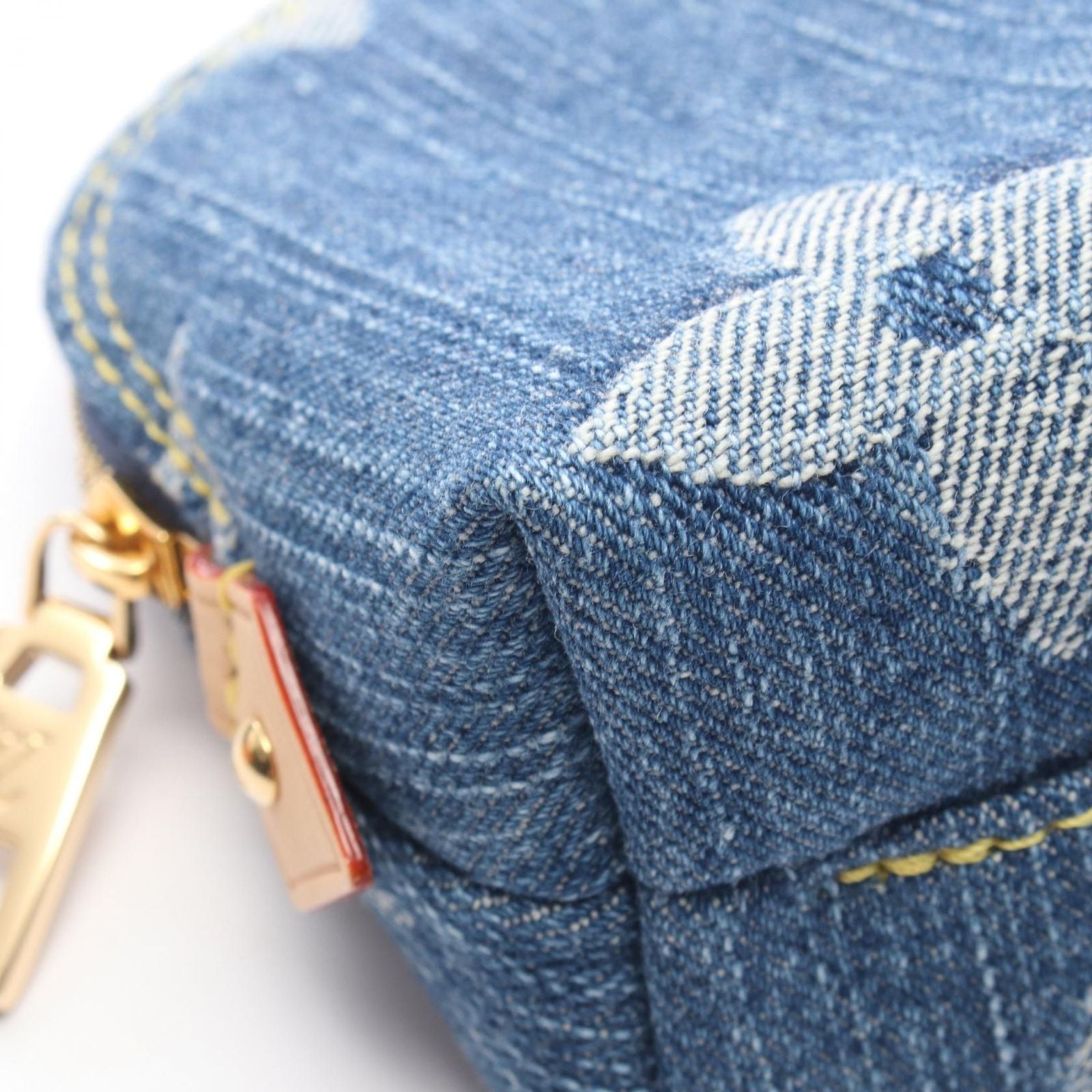 Louis Vuitton Pouch Pochette tee PM Blue Denim Leather — view 5