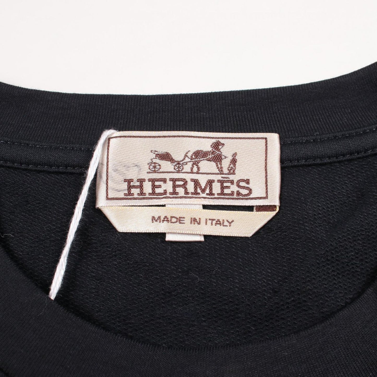 Hermes Short Sleeve T-Shirt Leather Patch Kuru Neck Cotton — view 3