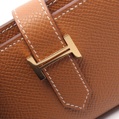 Hermes Card Case Bearn Mini Gold Leather — view 8