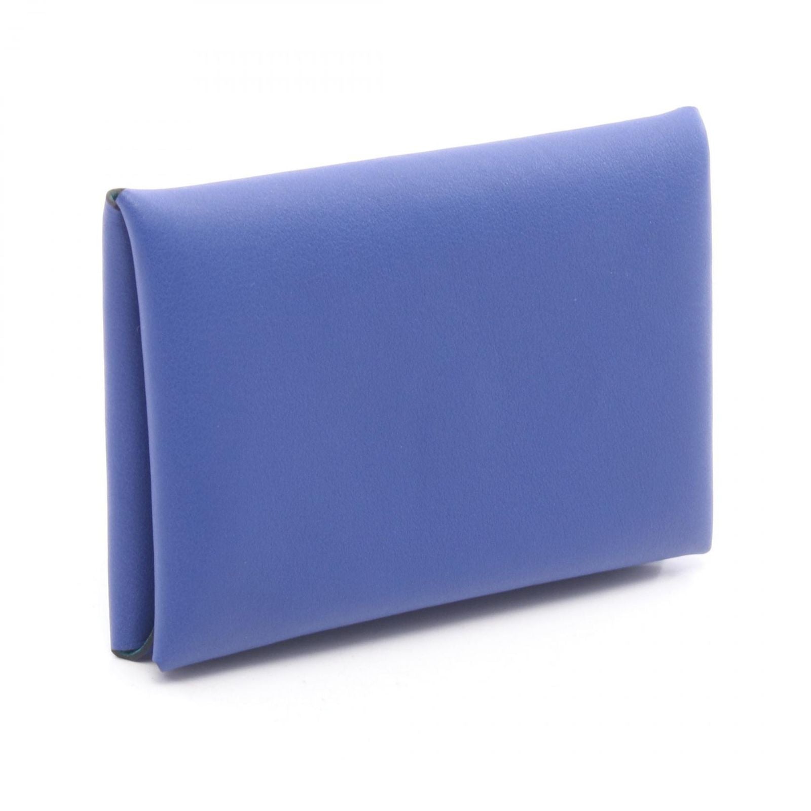 Hermes Coin Case Calvi Verso Blue Royale Mint Leather — view 2