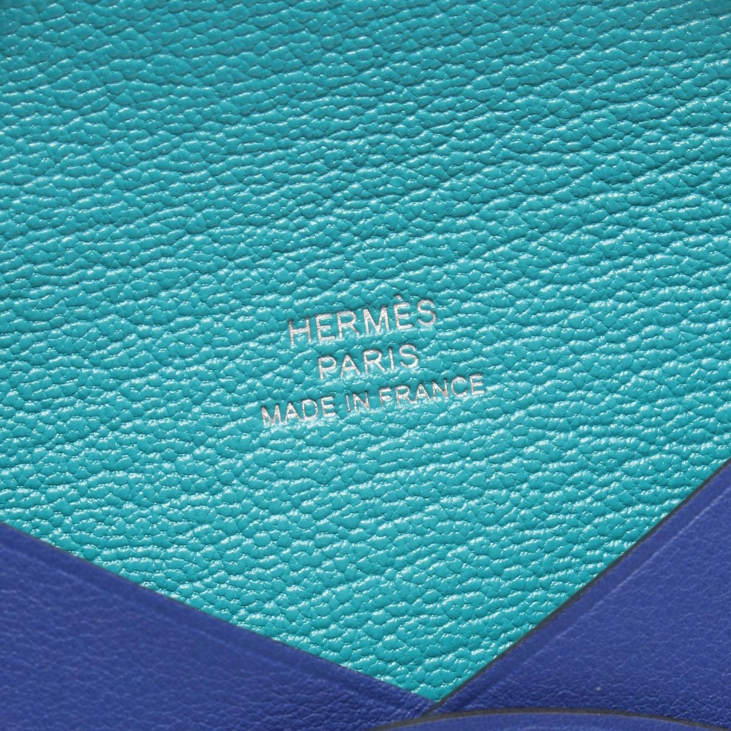 Hermes Coin Case Calvi Verso Blue Royale Mint Leather — view 5