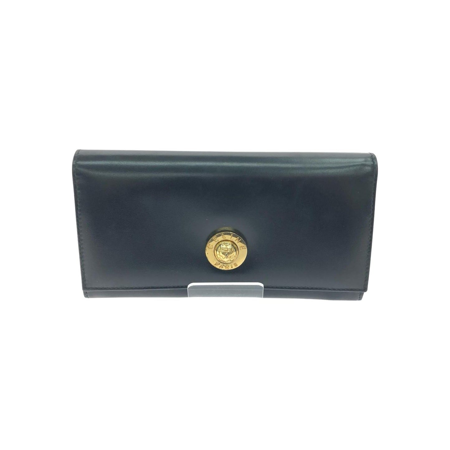 Celine Vintage Wallet Star Ball Kiss Lock Musty Black