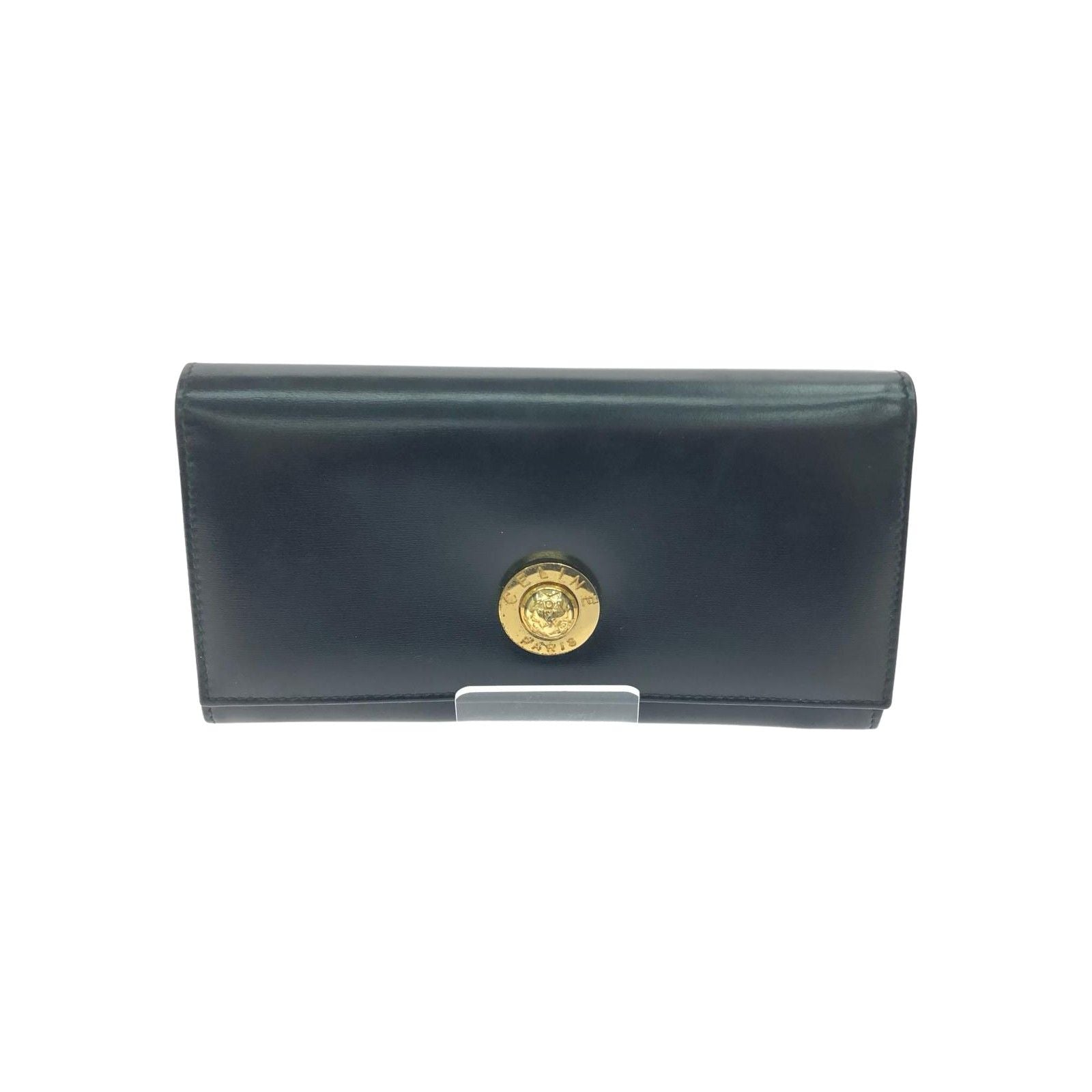 Celine Vintage Wallet Star Ball Kiss Lock Musty Black