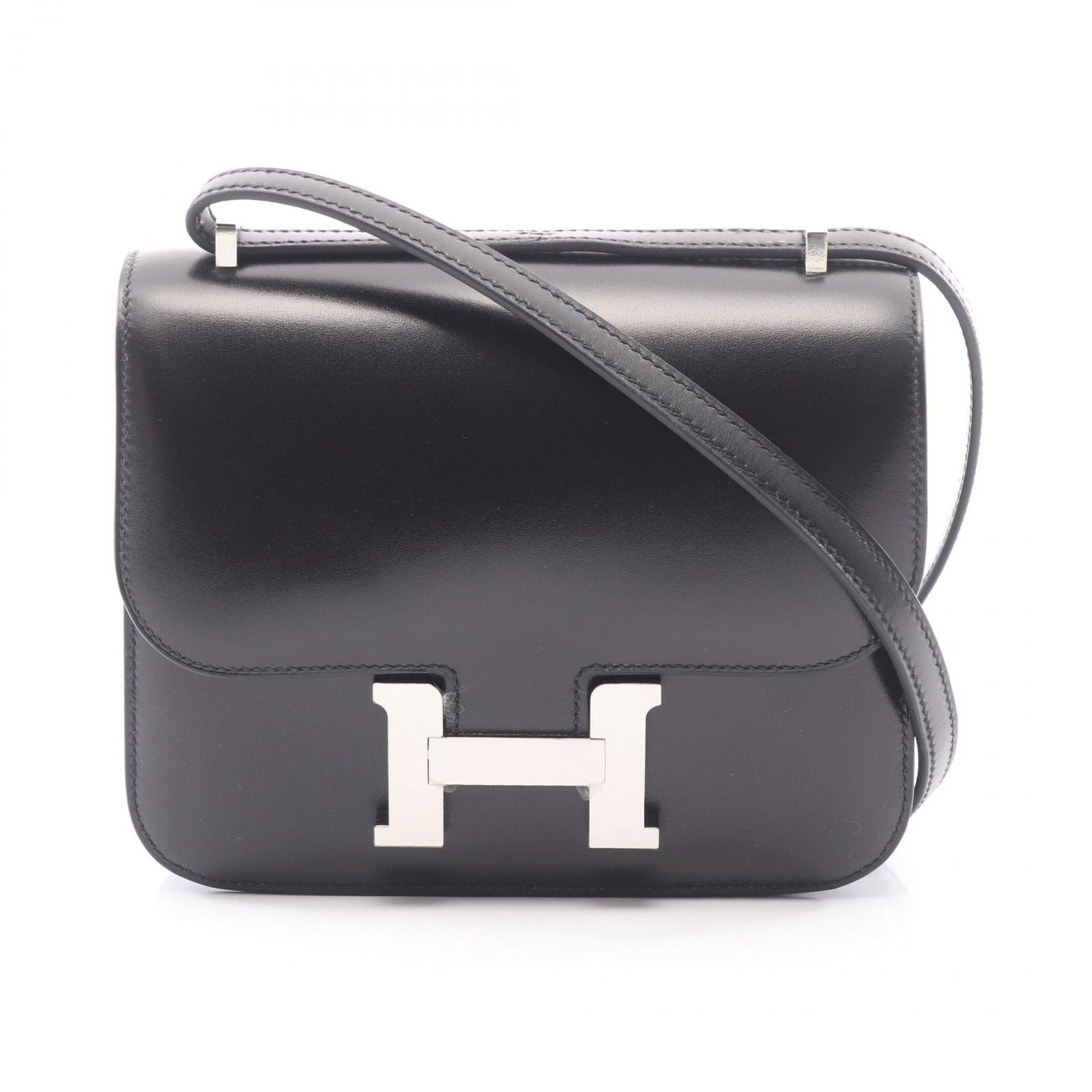 Hermes Shoulder Bag Constance 3 Mini Black Leather