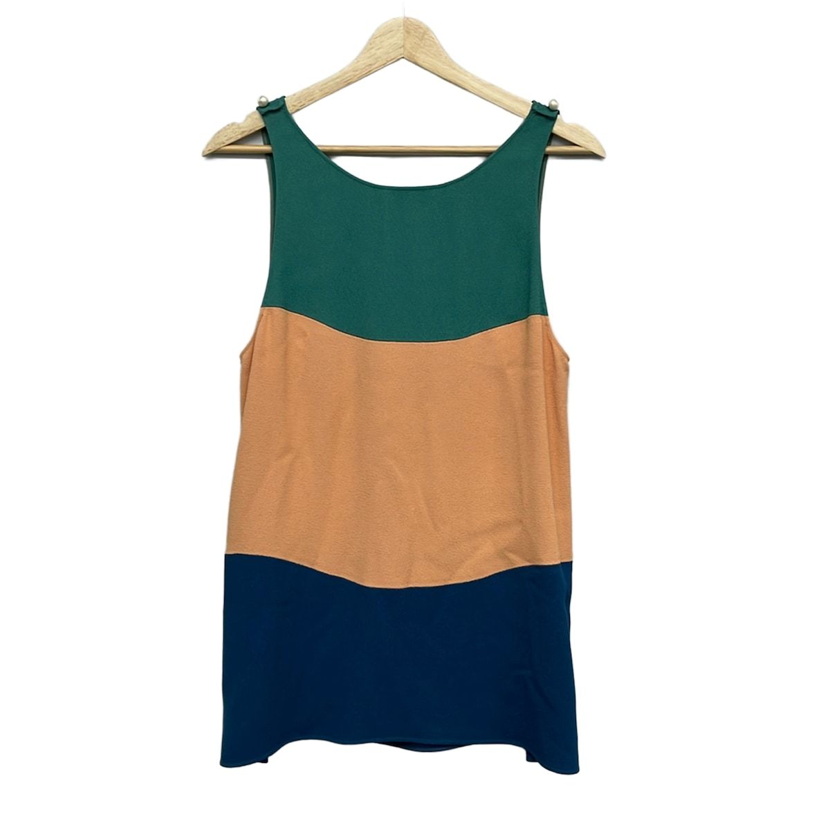 Chanel Tunic 40 M Green Orange Navy Sleeveless T-Shirt — view 2
