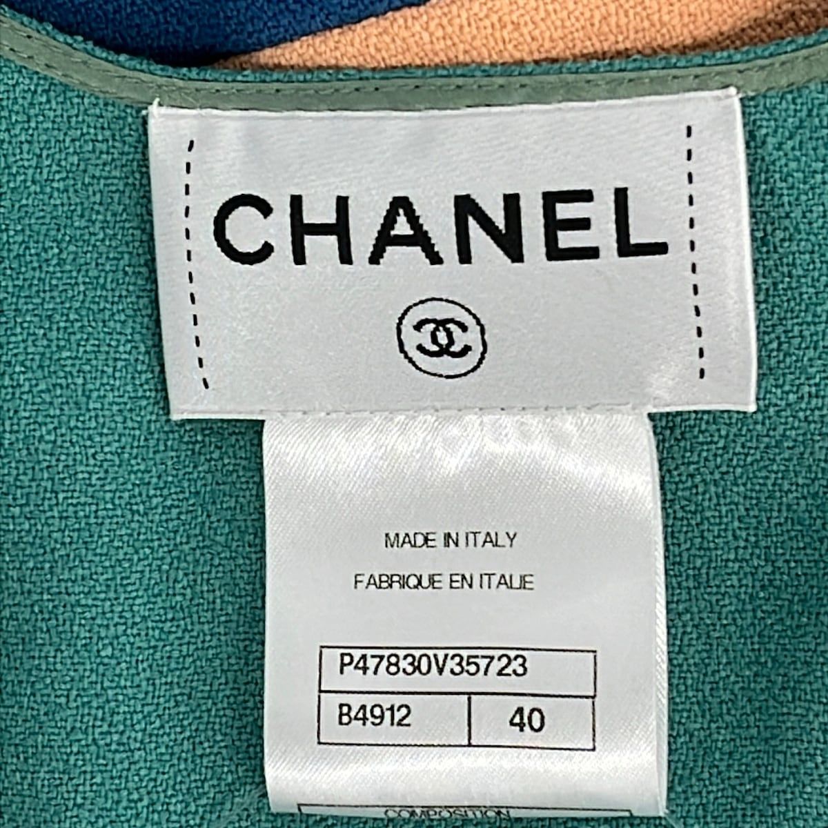 Chanel Tunic 40 M Green Orange Navy Sleeveless T-Shirt — view 3
