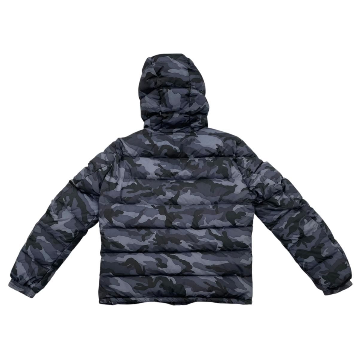 Moncler Down Jacket Aiton 2 Sizes Camouflage Logo Cotton Nylon Black Gray Blue — view 2