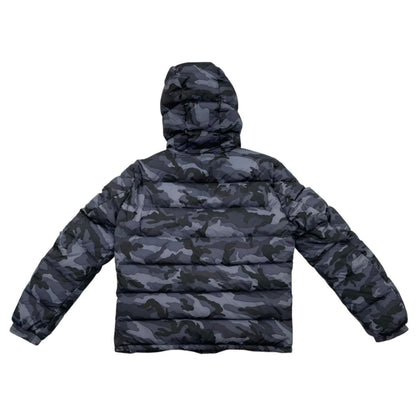 Moncler Down Jacket Aiton 2 Sizes Camouflage Logo Cotton Nylon Black Gray Blue — view 2