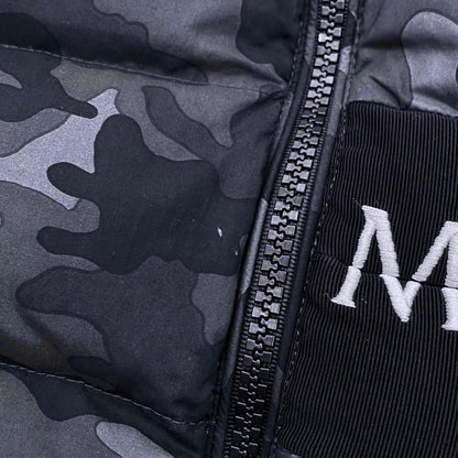 Moncler Down Jacket Aiton 2 Sizes Camouflage Logo Cotton Nylon Black Gray Blue — view 7