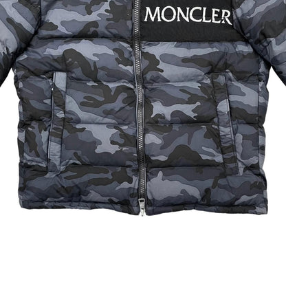 Moncler Down Jacket Aiton 2 Sizes Camouflage Logo Cotton Nylon Black Gray Blue — view 4