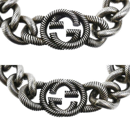 Gucci 925 Sterling Silver Interlocking Arabesque Bracelet 21 cm — view 2