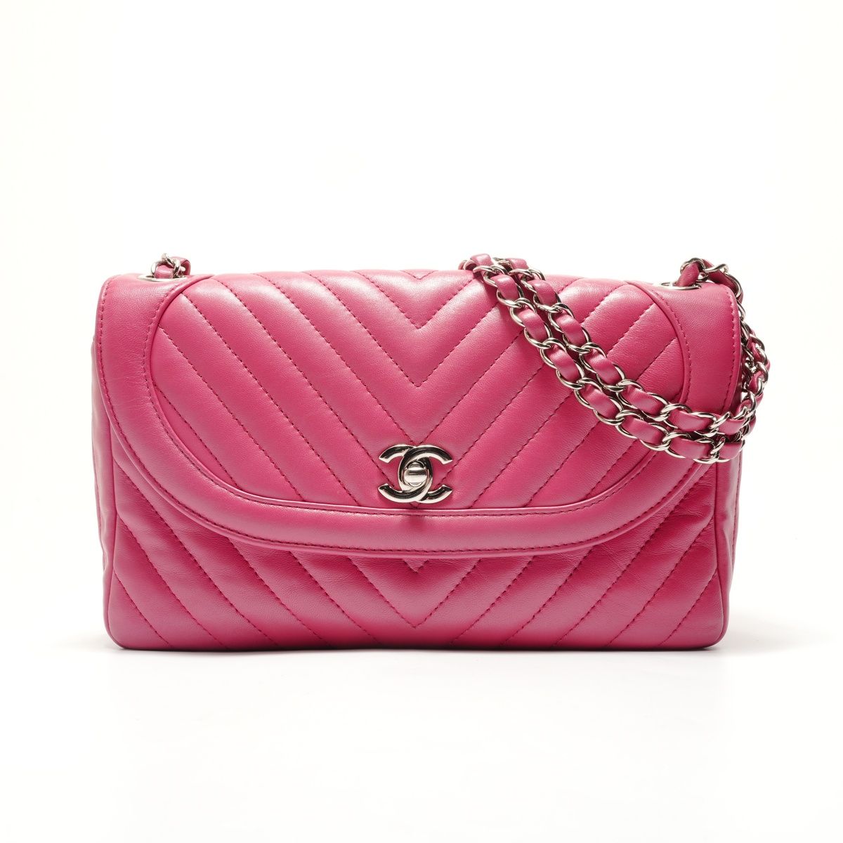 Chanel Shoulder Bag Lambskin Stitch Chain