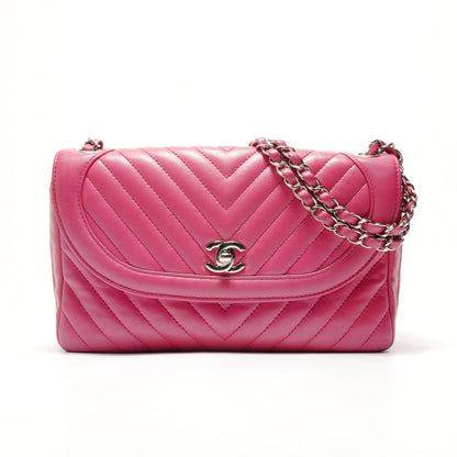 Chanel Shoulder Bag Lambskin Stitch Chain