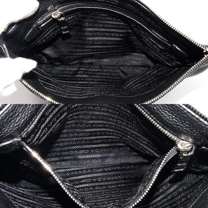 Prada Vitello Daino Soft Shoulder Bag Black — view 4